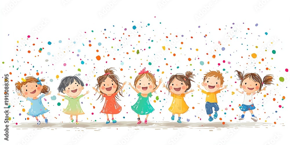 Fototapeta premium Illustration of Childrens Day Children
