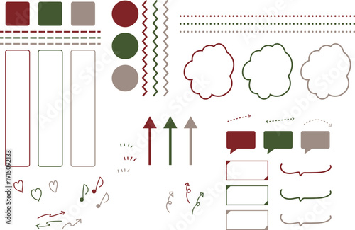 吹き出し　セット　シンプル　ナチュラル　パスデータ