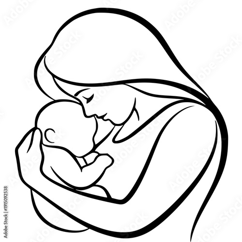 tender moment between mother and newborn baby embracing love and nurturing care in a heartwarming scene of motherhood and bonding experience.