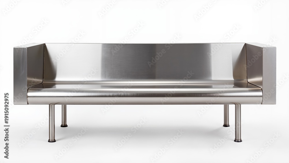 Fototapeta premium Modern minimalist stainless steel bench