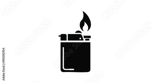 Lighter Icon Silhouette on White Background