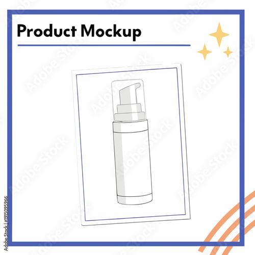 A product mockup of a bottle with a pump dispenser