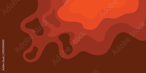 Abstract Orange dynamic wavy layers papercut style background