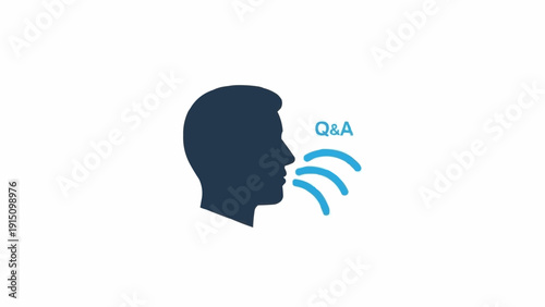 Man Silhouette Speaking Voice Waves.