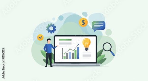 Business Data Analysis with Digital Technology and Financial Growth Concepts