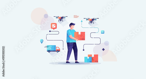 Seamless Drone Delivery Service Logistics Network for Package Distribution