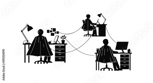 remote team collaboration concept illustration