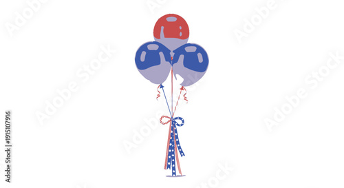 Patriotic balloons icon isolated on transparent background