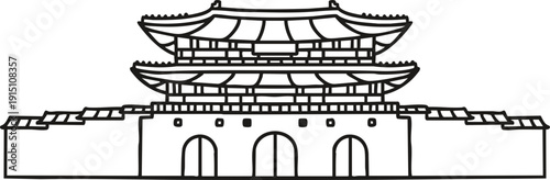 Gwanghwamun landmark vector illustration