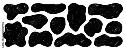 Organic crayon texture irregular wavy shape collection. Wiggly border bubble frames with place for text. Hand drawn irregular blob shapes, text organic uneven boxes. Crayon playful vector forms and fi