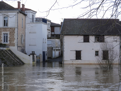 Tableau sur toile Ville de Tartas, subissant les débordements de la midouze, suite à la tempête Ni