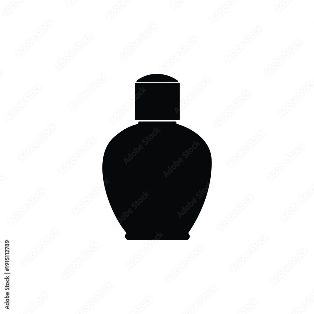 Fototapeta premium Perfume bottle silhouette vector flat design on white background.