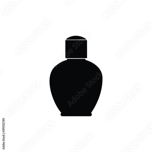 Perfume bottle  silhouette vector flat design on white background.