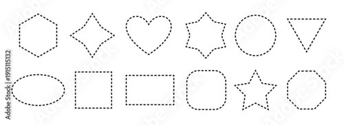 black dashed frame collection dash outline geometric border 