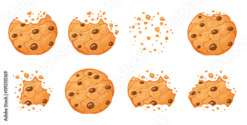 bitten chocolate chip cookie crunch homemade brown biscuits 