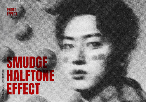 Smudge Halftone Print Mockup
