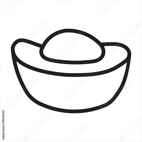 Design vector icon chinese new year perahu ingot emas