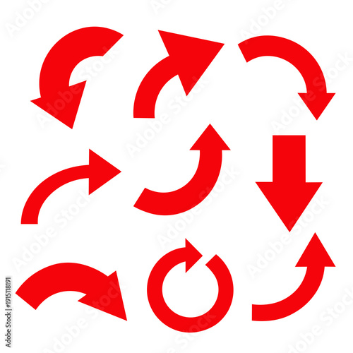 Free Download set red and white arrows - GFXLoad