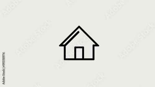 A simplified illustration of a house icon with a black outline, centered on a light-colored background