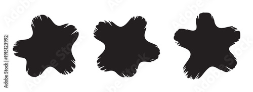 Assortment of irregular abstract blots and splatters, brush stroke effects for graphic design