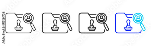 evidence trace Icon Set Collection Creative Outline Style for Business Audit Process with Multiple Thickness Variations Suitable for UI Branding Project