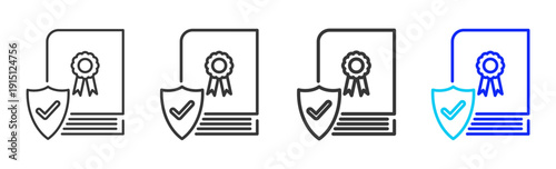 quality seal Icon Set Collection Creative Outline Style for Business Audit Process with Multiple Thickness Variations Suitable for UI Branding Project