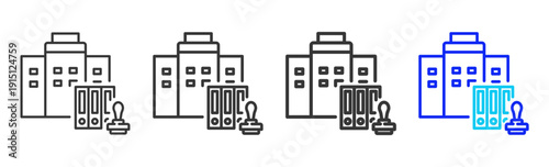 policy review Icon Set Collection Creative Outline Style for Business Audit Process with Multiple Thickness Variations Suitable for UI Branding Project