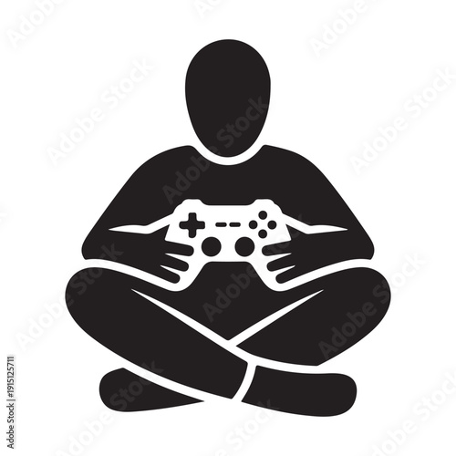 Silhouette of person playing video game with controller