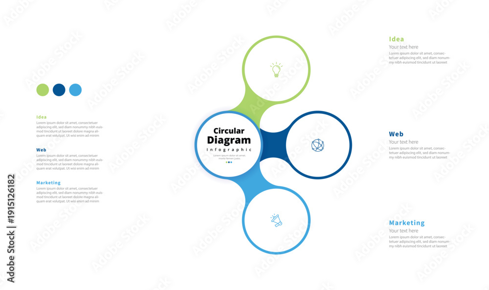 Fototapeta premium Modern minimalist, elegant, clean, circular steps, editable infographic design template, vector
