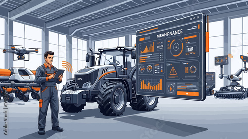 Precision Agriculture Tractor Maintenance with Digital Interface.
