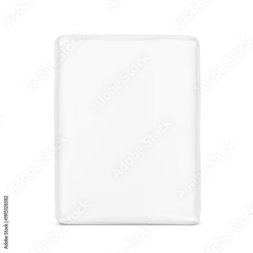 Vertical paper bag package mockup. Front view. Vector illustration isolated on white background. Easy to use for presentation your product, idea, promo, design. EPS10.