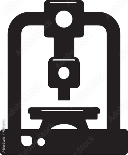 Black 3d printer icon silhouette vector illustration 
