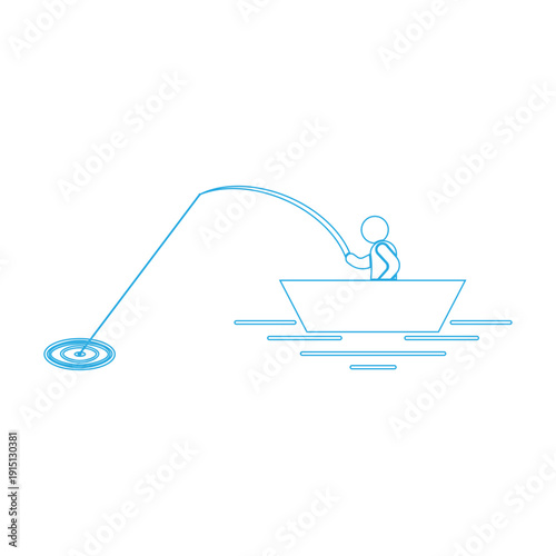 a person using a fishing boat