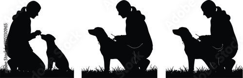 Woman trains dog through positive reinforcement techniques in three steps