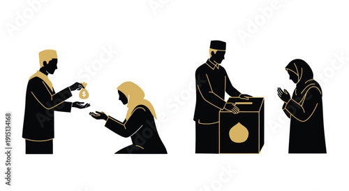 Islamic wedding ceremony with gift exchange a striking silhouette