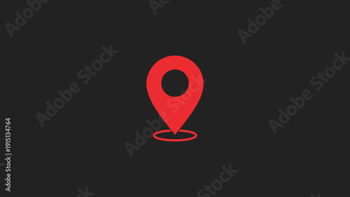 Modern Red Location Pin Logo, Minimalist GPS Map Pointer Icon, Abstract Navigation Brand Identity