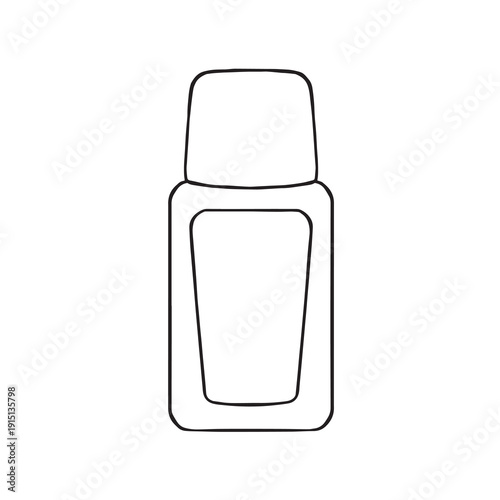 Foundation bottle contour line vector monochrome illustration