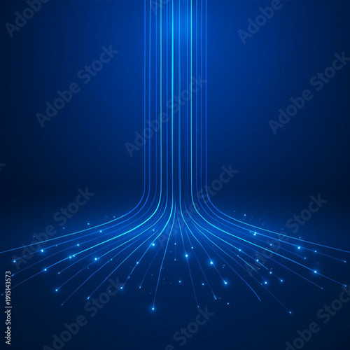Blue Fiber Optic Data Flow"