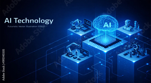 Artificial Intelligence Processor Powering Smart Systems Concept