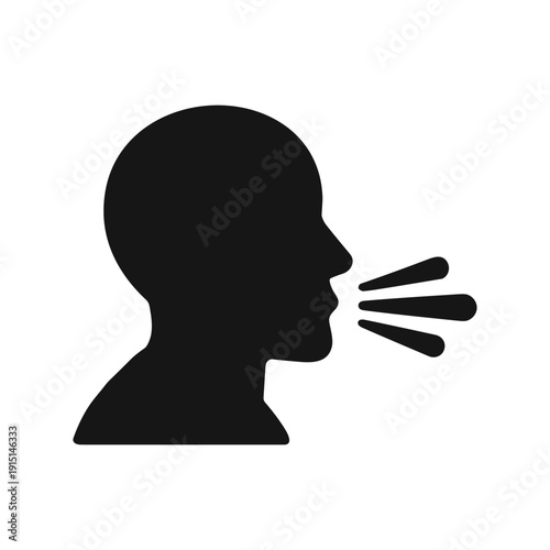 Solid black icon set vector illustration for speech therapy communication