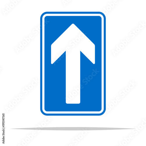 One way road sign vector isolated illustration