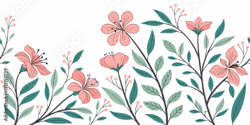 A beautiful illustration of a variety of flowers in full bloom