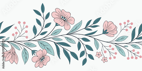 A beautiful floral arrangement with pink and blue flowers on a white background