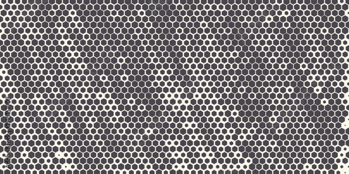 Hexagon Shapes Vector Abstract Geometric Technology Oscillation Wave Isolated on Light Background. Halftone Hex Retro Simple Pattern. Minimal 80s Style Dynamic Tech Wallpaper