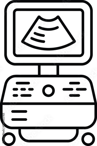 Medical ultrasound machine used for diagnostic imaging procedures