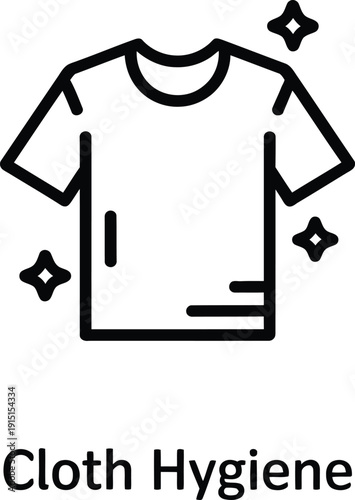 Illustration of a t-shirt emphasizing cloth hygiene and cleanliness