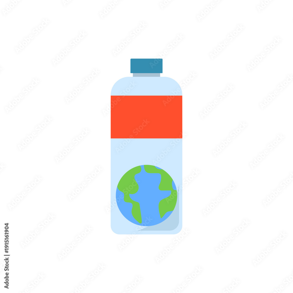 Obraz premium Plastic Bottle with Planet Earth Environmental Concept