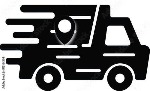 Delivery Truck icon set. Express delivery trucks icons. 24 hours, fast van, Free shipping. shipping vehicles, transportation symbols, express service, commercial logistics.

