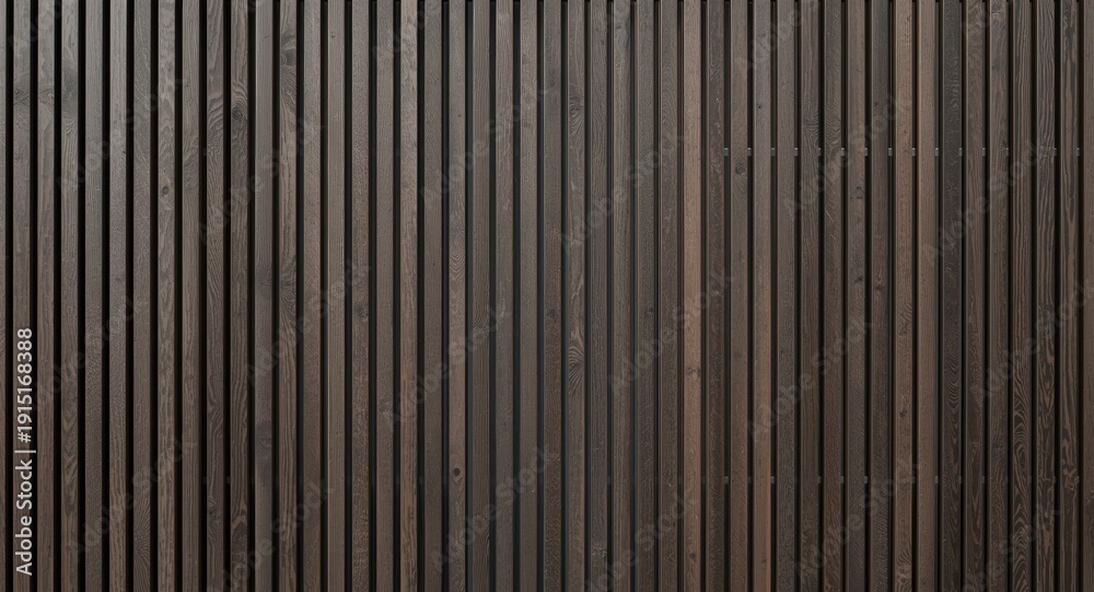 Obraz premium Dark brown timber vertical slats with rustic texture for solid wall structure