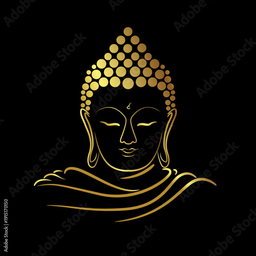 buddha statue on black background